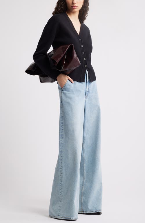 Nordstrom Wool & Cashmere V-neck Sweater In Black Rock