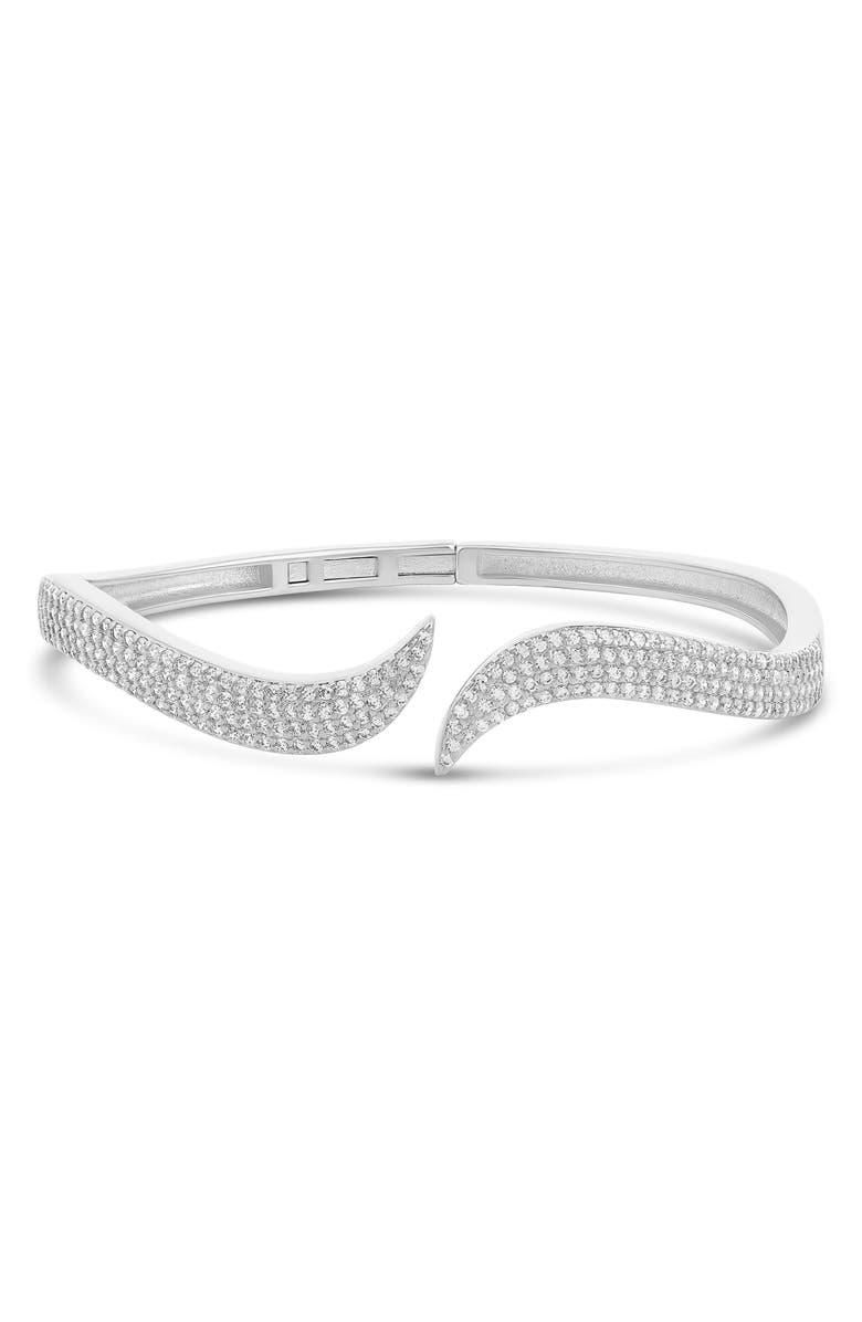 SHYMI Pavé Curl Cuff Bracelet, Main, color, Silver