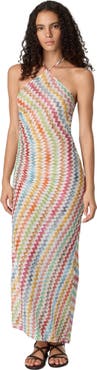 Missoni Long Cover-up In Lamé Viscose With Micro Zigzag Pattern