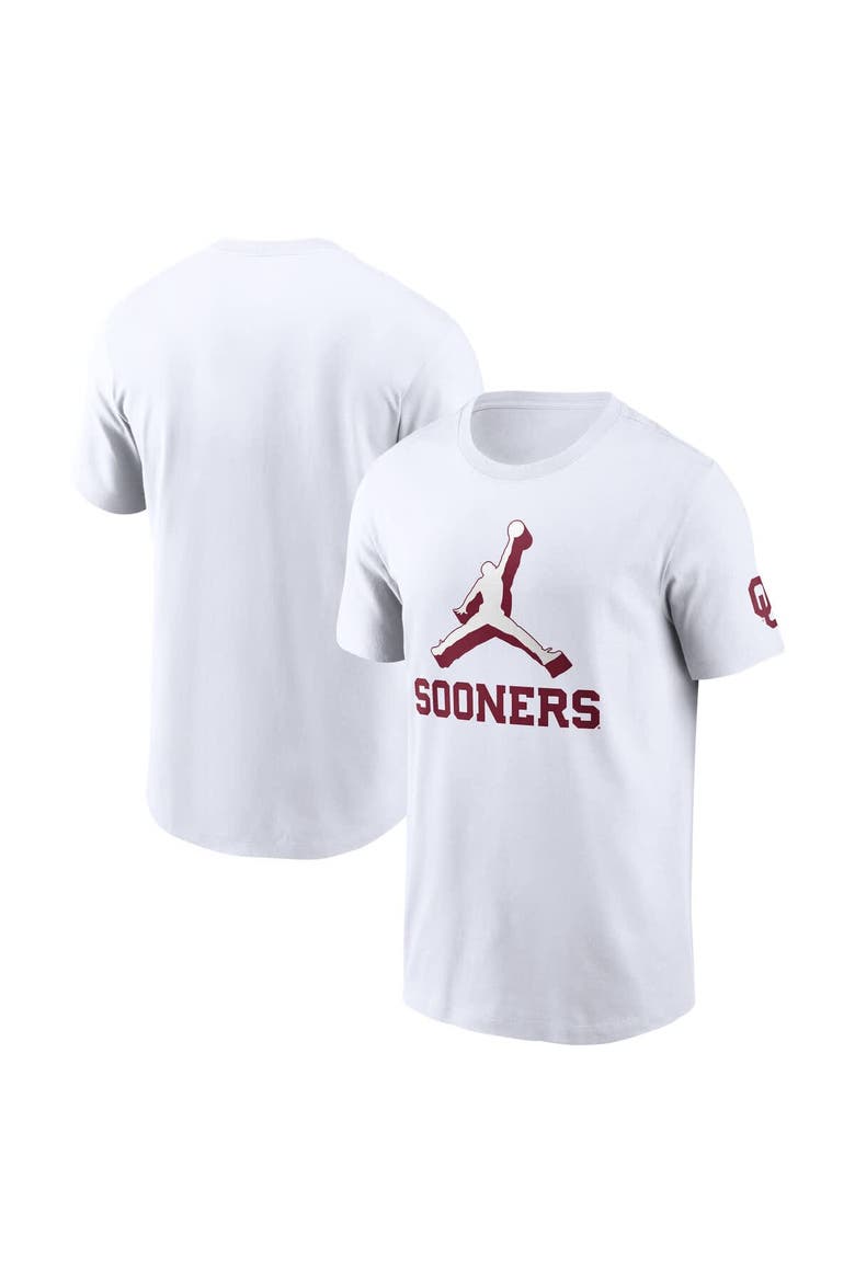 Men's Jordan Brand White Oklahoma Sooners Primetime 2-Hit Swoosh T-Shirt, Main, color, White