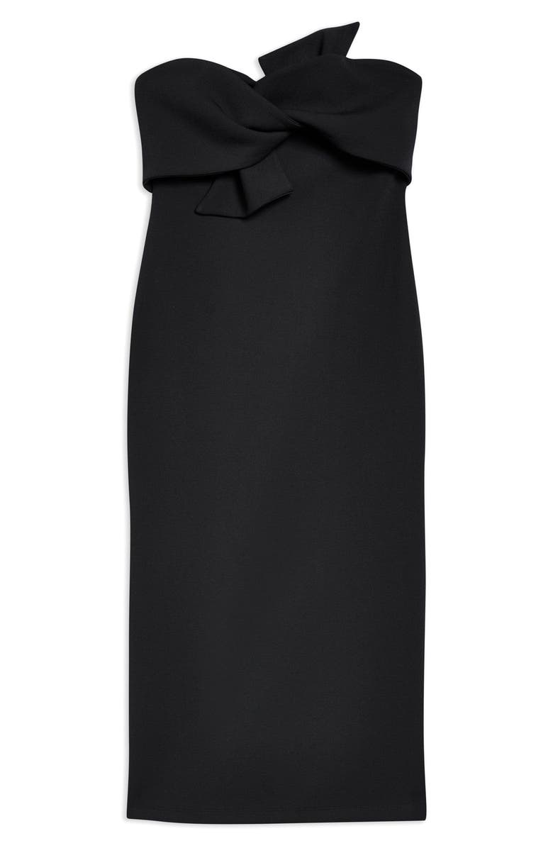 Topshop Bow Twist Textured Midi Dress, Alternate, color, 