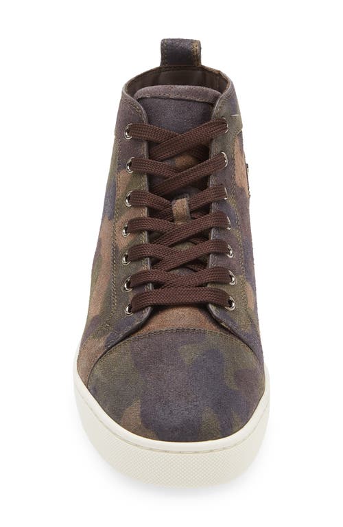 Christian Louboutin Louis Crosta Camouflage High Top Sneaker In Multi