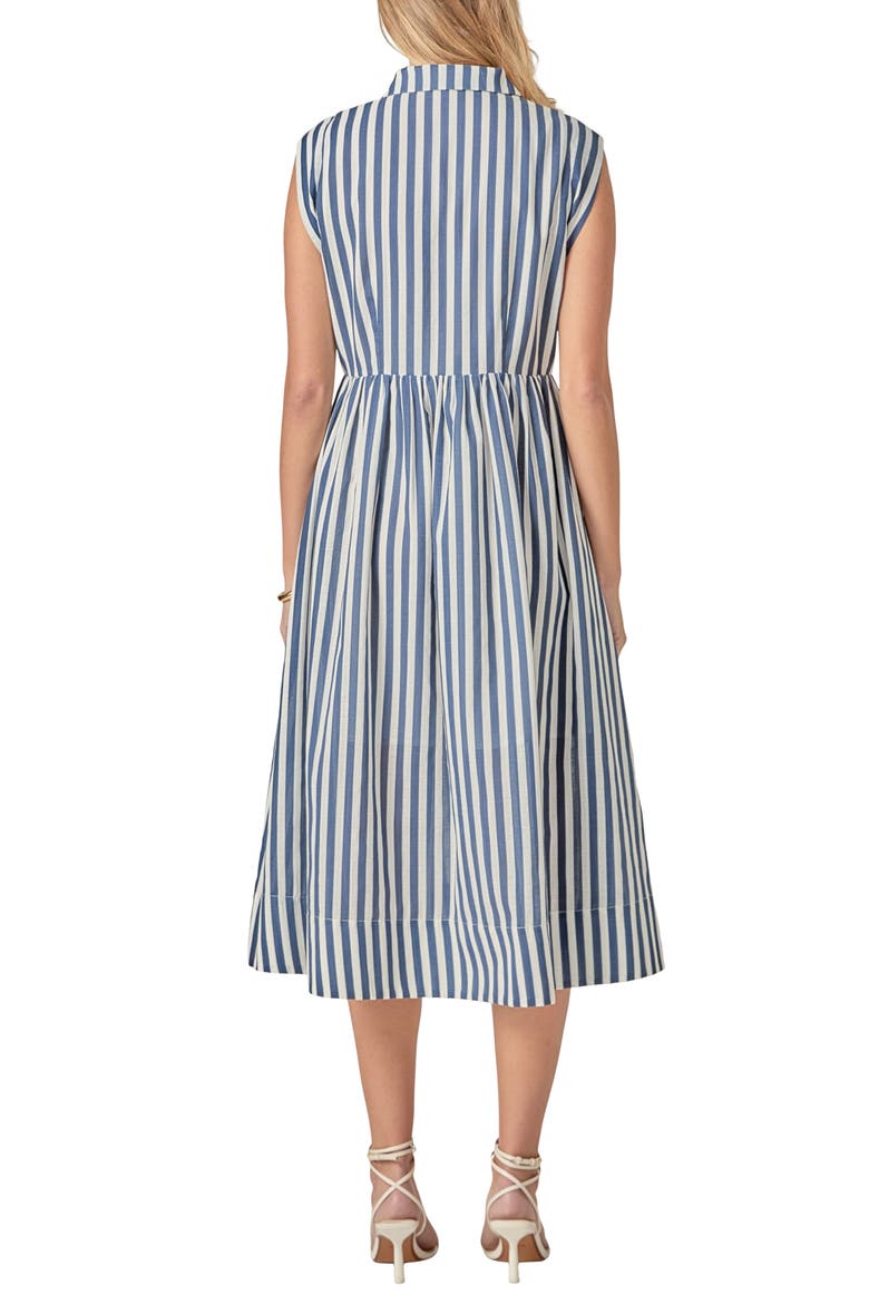 Stripe Sleeveless Seersucker Midi Shirtdress, Alternate, color, NAVY/ WHITE