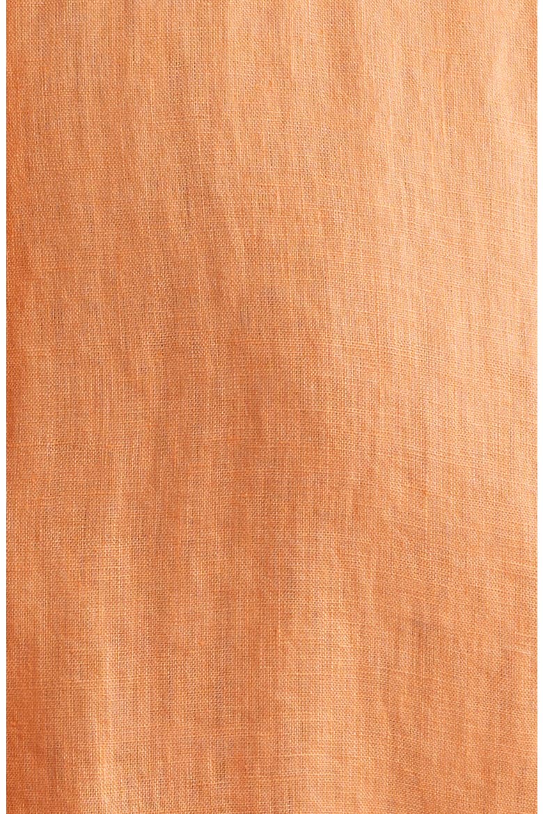 Classic Fit Linen Button-Down Shirt, Alternate, color, POMPANO ORANGE