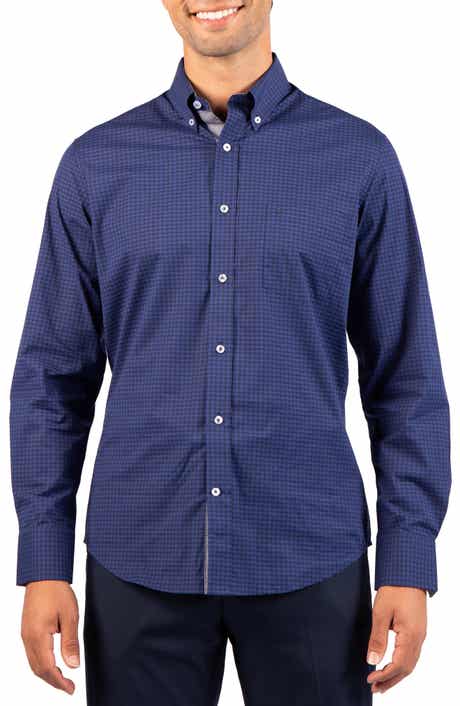 Gingham Performance Long Sleeve Button Down Shirt