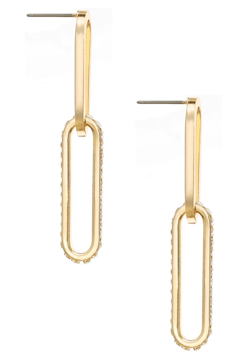 Link Drop Earrings, Main, color, GOLD