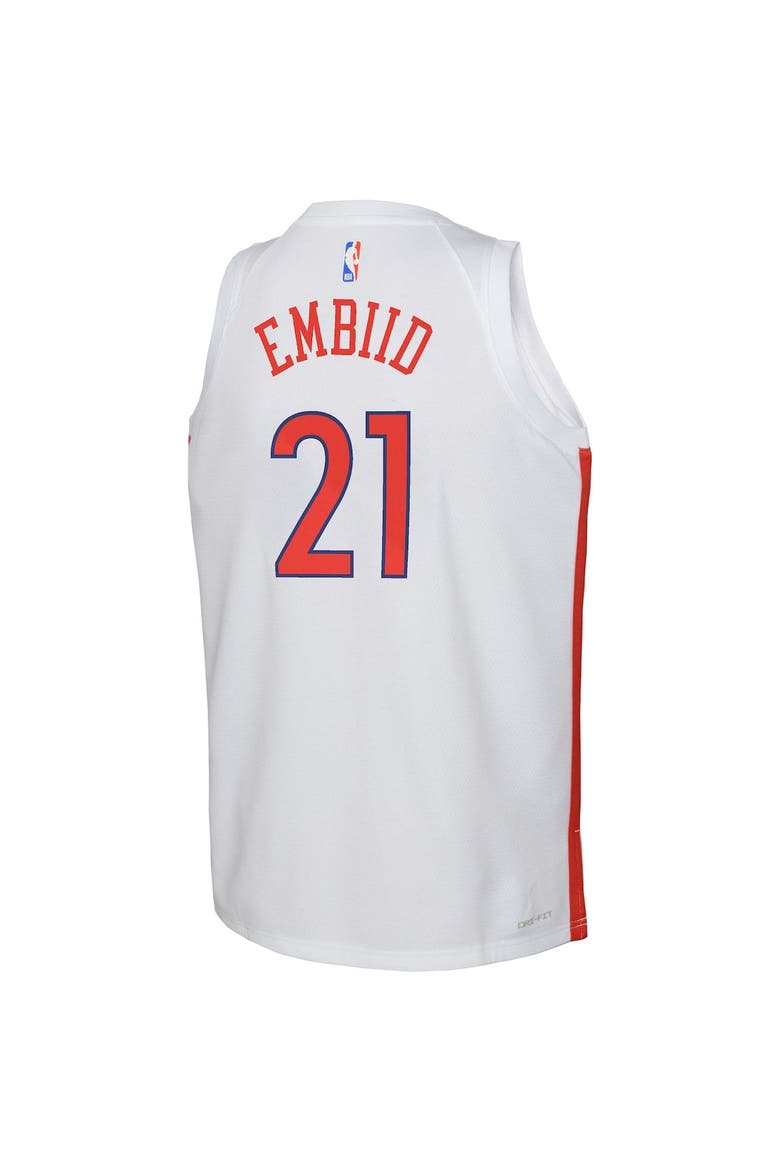 Youth Nike Joel Embiid White Philadelphia 76ers 2022/23 Swingman Jersey - City Edition, Alternate, color, White