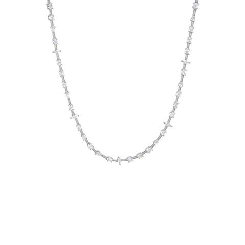 CZ Multi Shape Wired Tennis Necklace