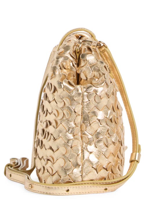 Sam Edelman Bianka Woven Leather Frame Clutch In Gold