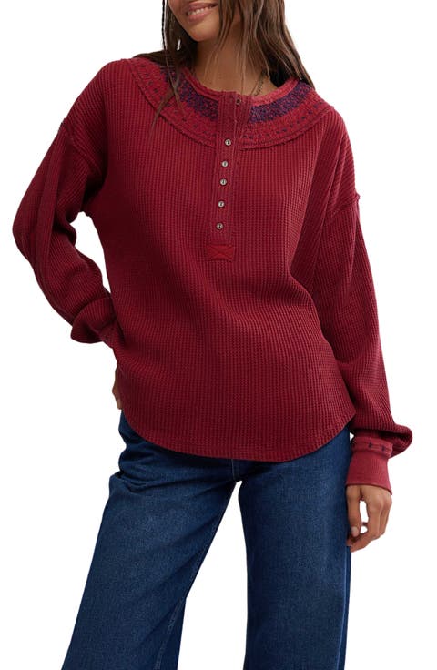 Holly Embroidered Henley