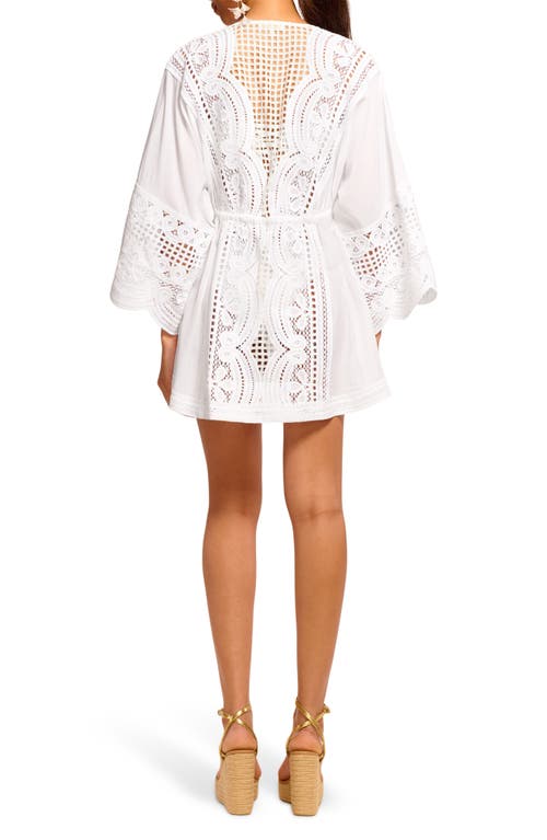 Ramy Brook Leilanni Embroidered Coverup Mini Dress In White