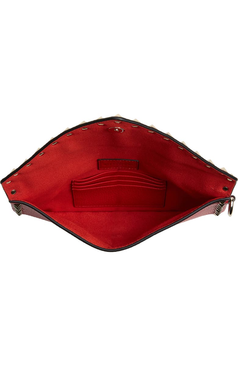 Valentino Garavani Medium Rockstud Leather Envelope Pouch, Alternate, color,