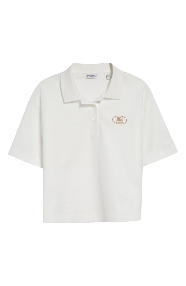 Burberry EKD Stamp Crop Cotton Piqué Polo, Alternate, color, 