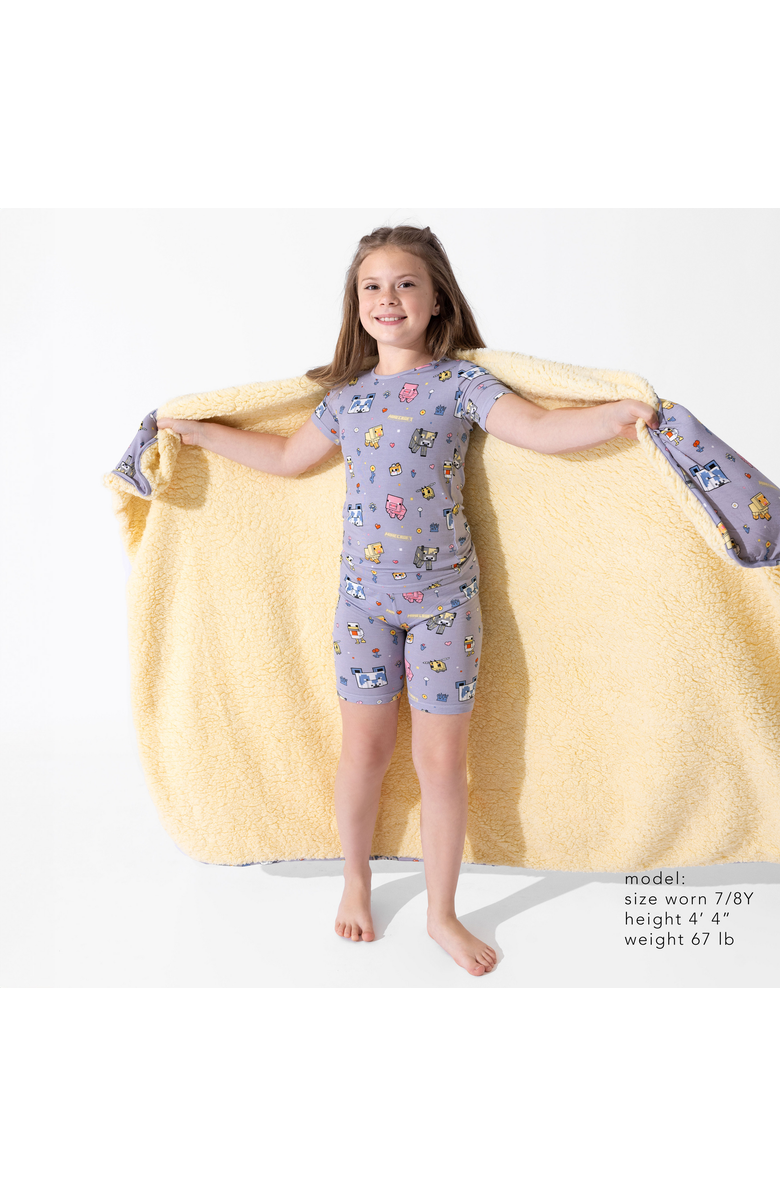 Bellabu Bear Minecraft Pixel Pals Kids 2-Piece Short Sleeve & Shorts Pajama Set, Alternate, color, 
