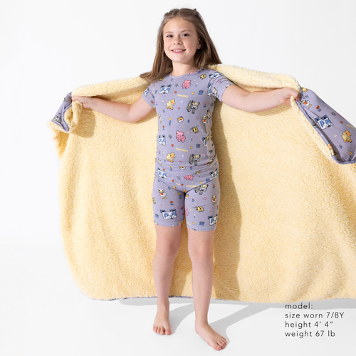 Bellabu Bear Minecraft Pixel Pals Kids 2-piece Short Sleeve & Shorts Pajama Set In Multi