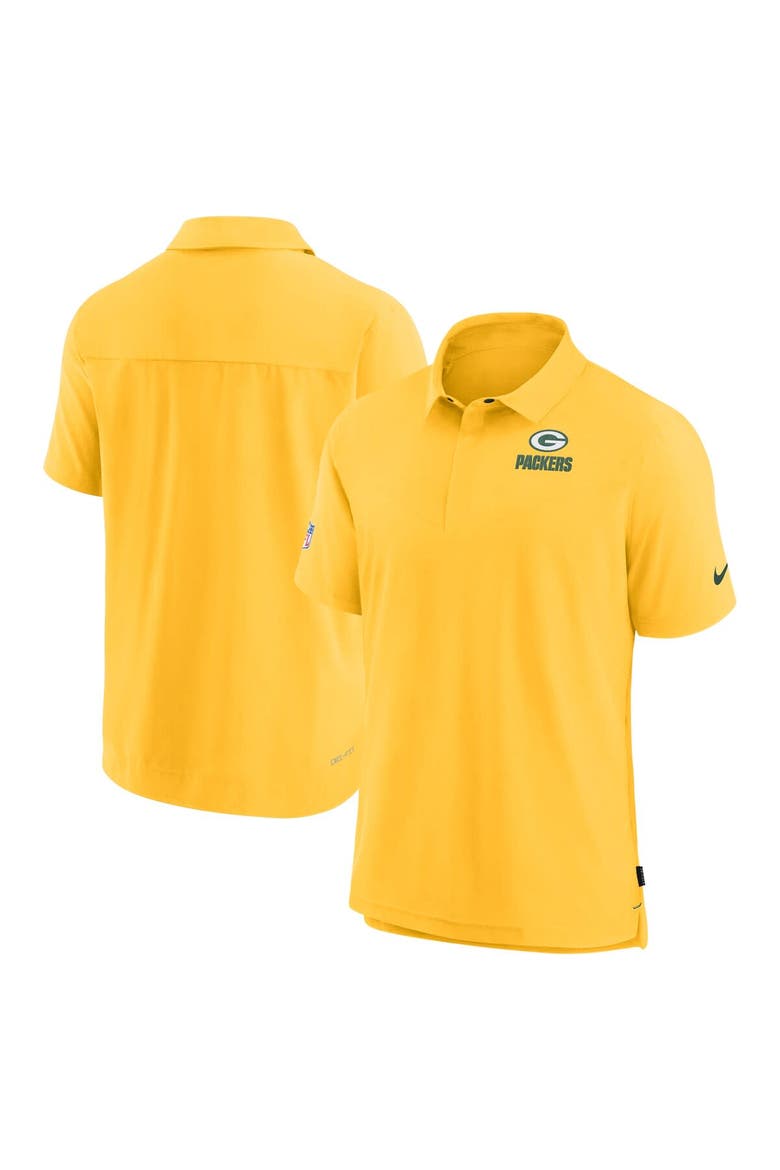 Men's Nike Gold Green Bay Packers Sideline Lockup Performance Polo, Alternate, color, Gold