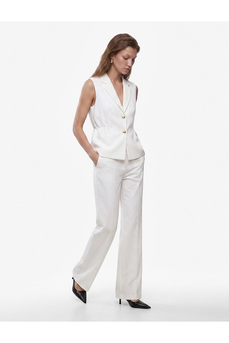 Regular Fit Flare Pants with Pockets, Main, color, WHITE
