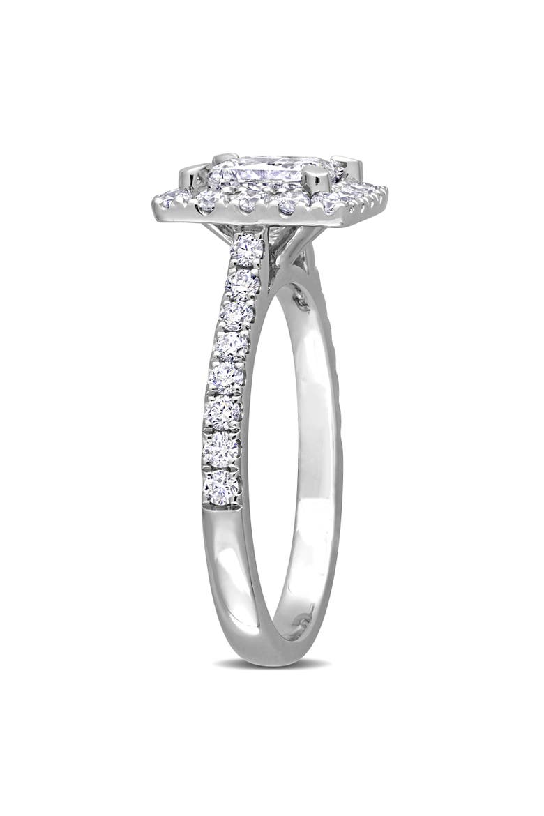 2 CTW Lab-Grown Diamond Princess Halo Ring 14k, Alternate, color, White Gold