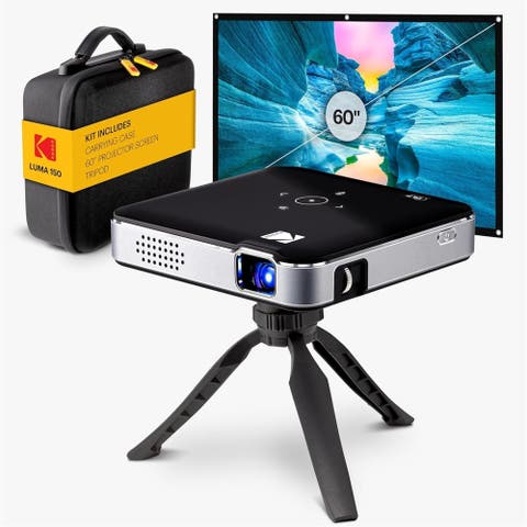 Luma 150 Pico Projector, Rechargeable Ultra Mini Projector w/60" Screen, Tripod & Case