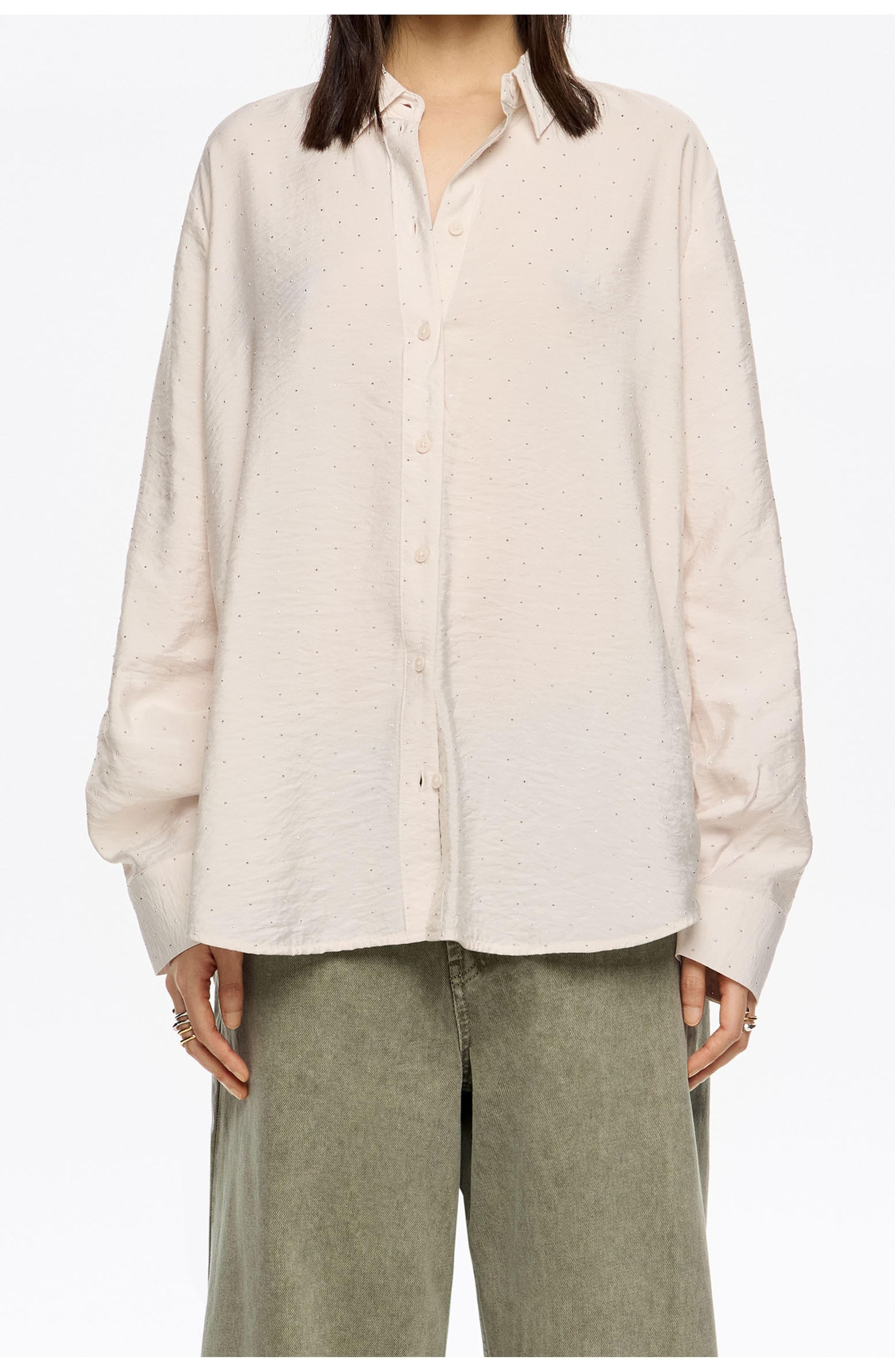 Rhinestones Boxy Shirt