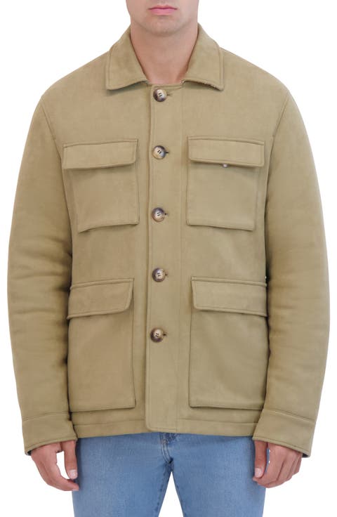 Faux Suede Safari Jacket
