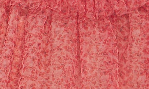 Endless Rose Floral Ruched Mesh Miniskirt In Red Multi
