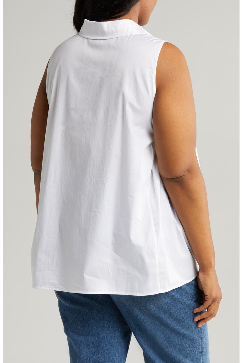 Ziva Sleeveless Button-Up Shirt, Alternate, color, WHITE