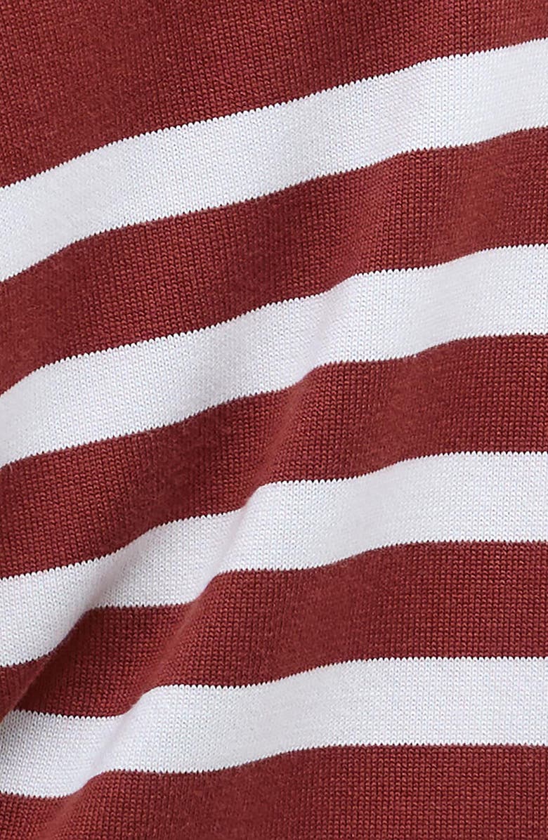 Barbour Stripe Cotton Blend Sweater, Alternate, color, Burnt Henna Stripe