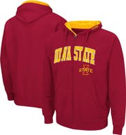 COLOSSEUM Men's Colosseum Cardinal Iowa State Cyclones Arch & Logo 3.0 Full-Zip Hoodie