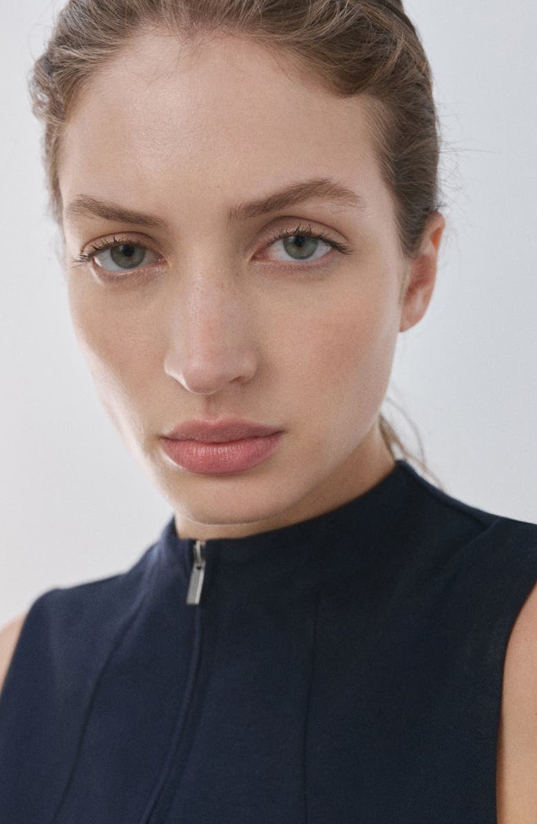 MANGO Fitted Zip Vest, Alternate, color, Dark Navy