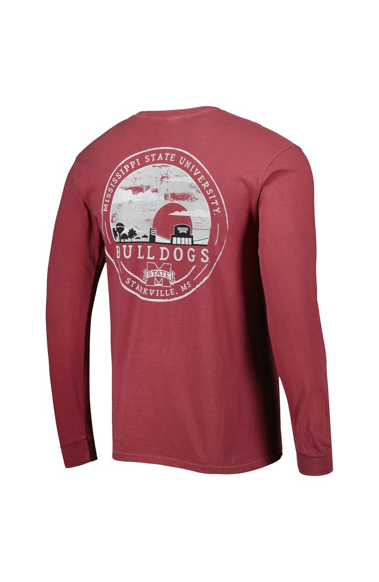 IMAGE ONE Men's Maroon Mississippi State Bulldogs Circle Campus Scene Long Sleeve T-Shirt, Alternate, color, 
