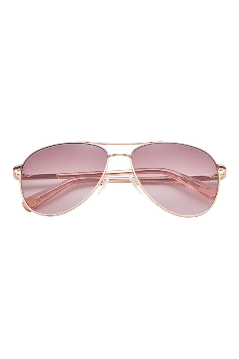 57mm Aviator Sunglasses, Main, color, ROSEGOLD