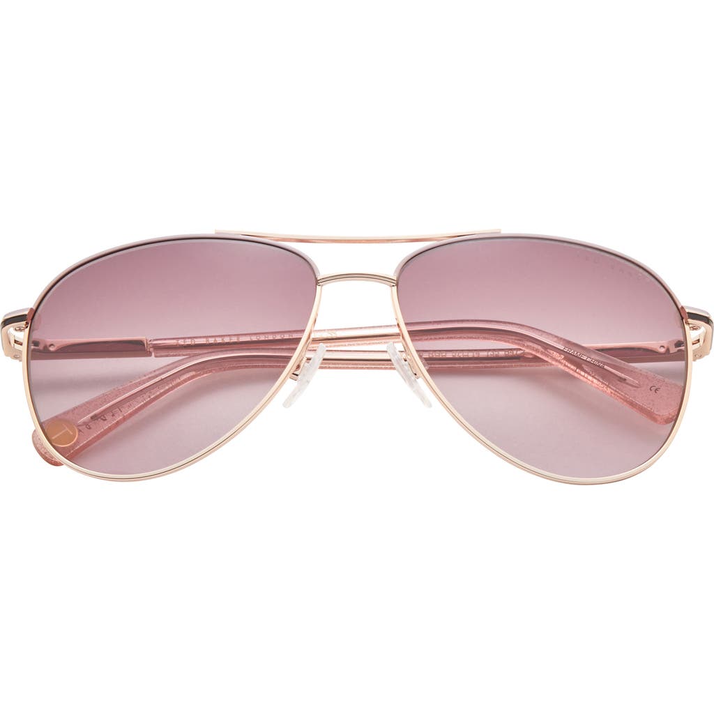 Ted Baker London 57mm Aviator Sunglasses In Rosegold