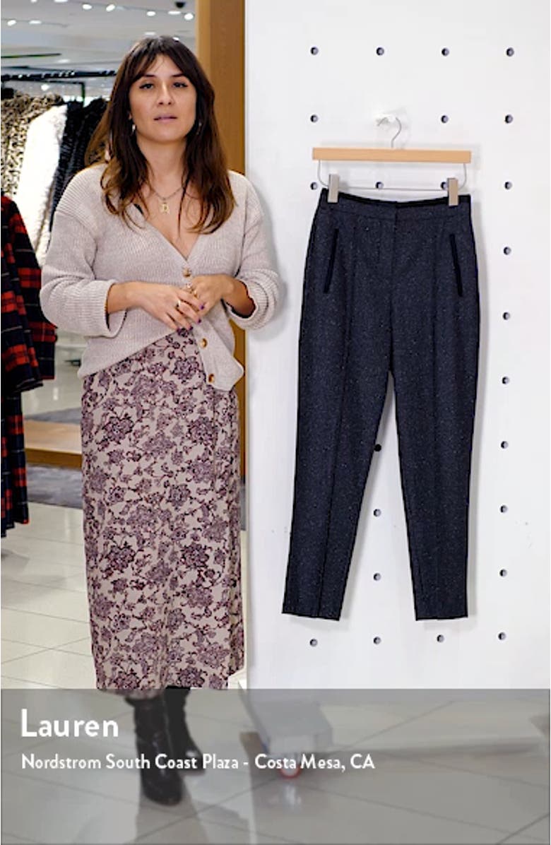 Herringbone Wool & Silk Ankle Pants, sales video thumbnail