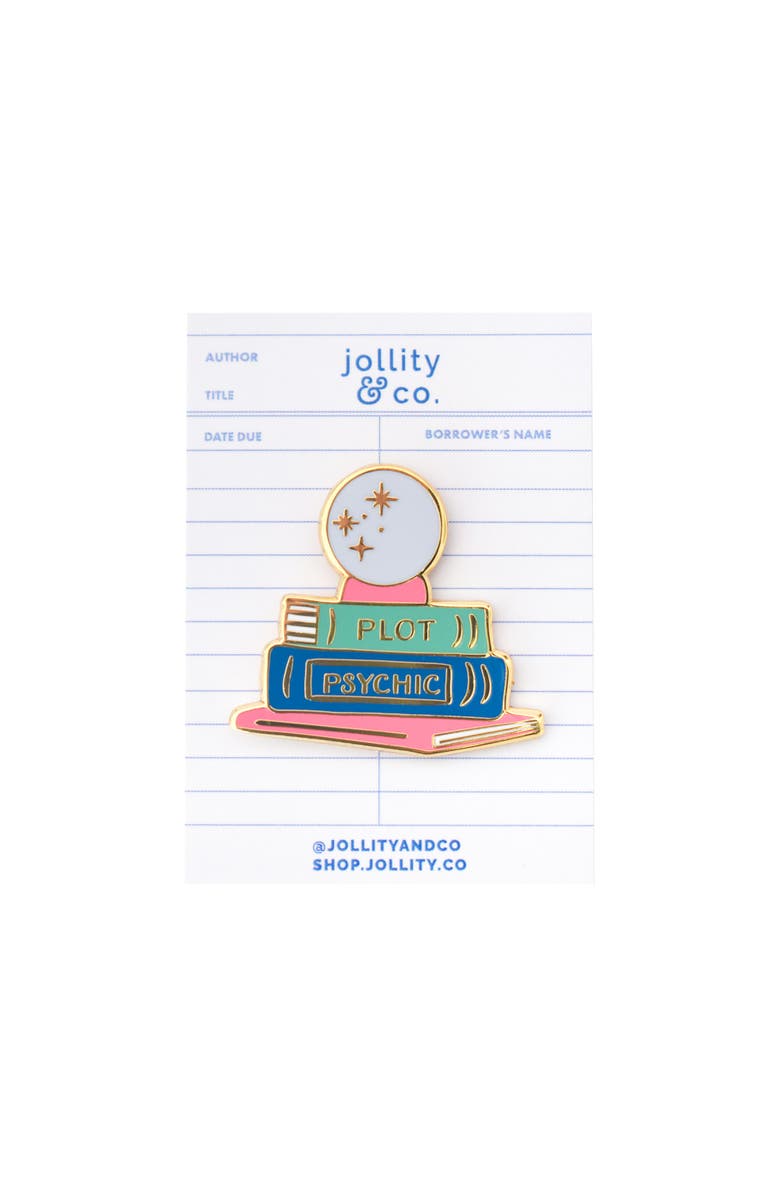 Jollity & Co. Book Themed Enamel Pins, Main, color, Plot Psychic Enamel Pin