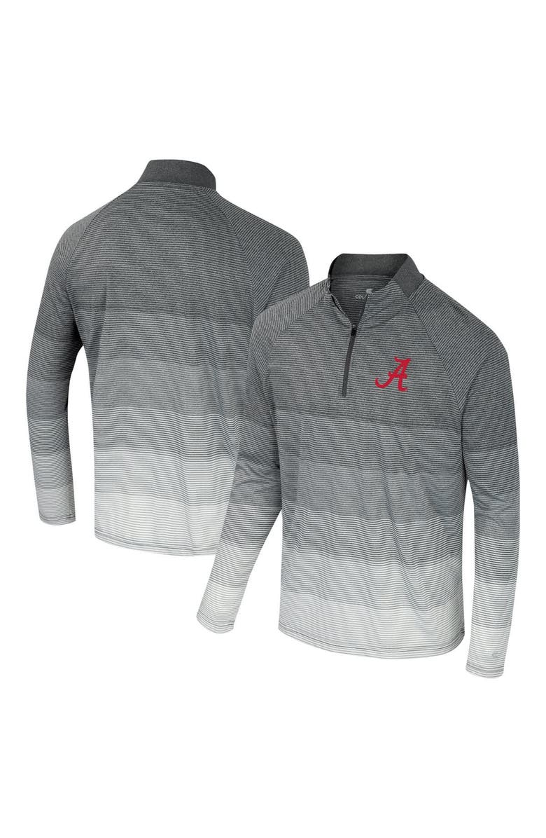 COLOSSEUM Men's Colosseum  Gray Alabama Crimson Tide AI Striped Mesh Quarter-Zip Raglan Windshirt, Main, color, Gray
