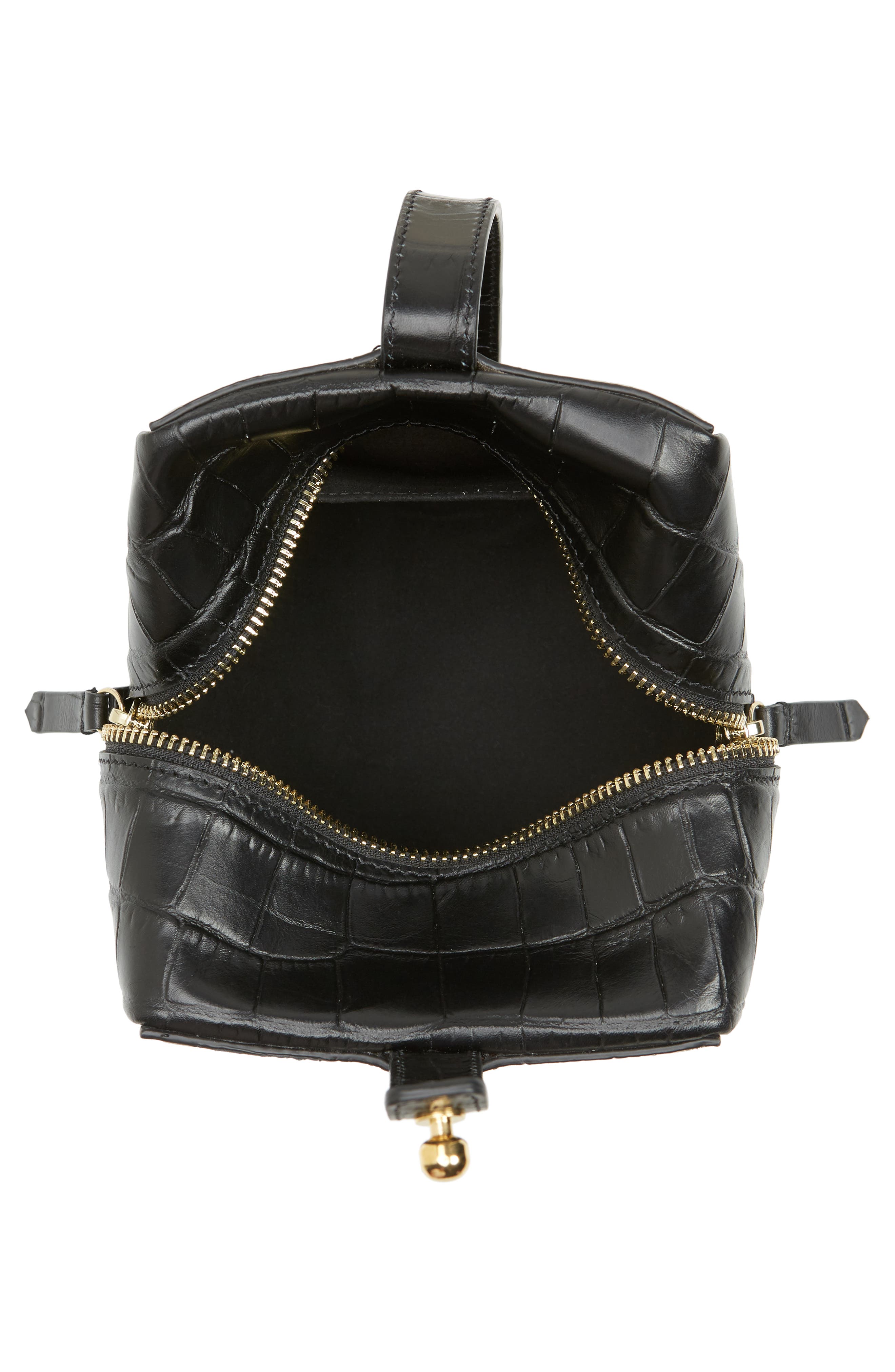 FRAME Les Second Cube Croc Embossed Leather Satchel, Alternate, color, 