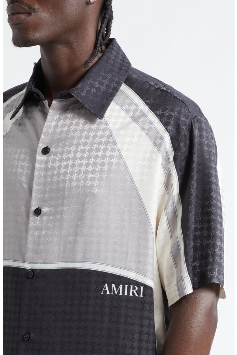 MA Quad Panel Ovesize Satin Button-Up Shirt, Alternate, color, BLACK