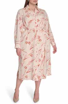 Calvin Klein Floral Long Sleeve Shirtdress