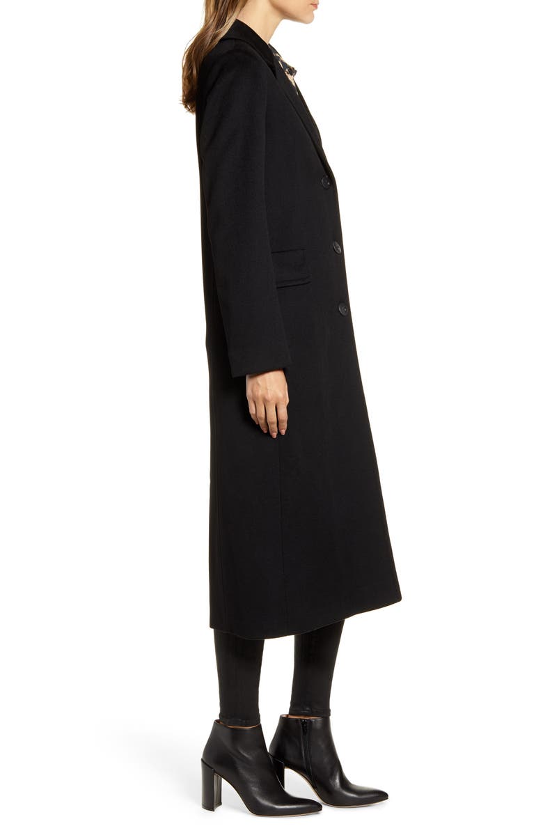 Fleurette Notch Collar Wool Maxi Coat, Alternate, color,