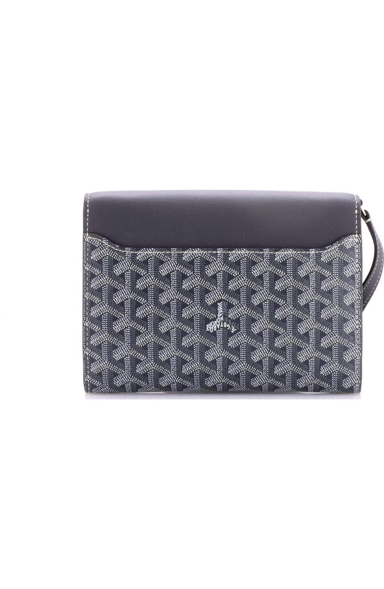 Pre-Owned Goyard Chypre Wallet on Strap Coated Canvas with Leather, Alternate, color, Gray