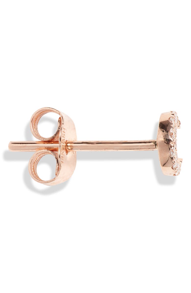 MARIA TASH Small Diamond Moon Stud Earring, Alternate, color, Rose Gold