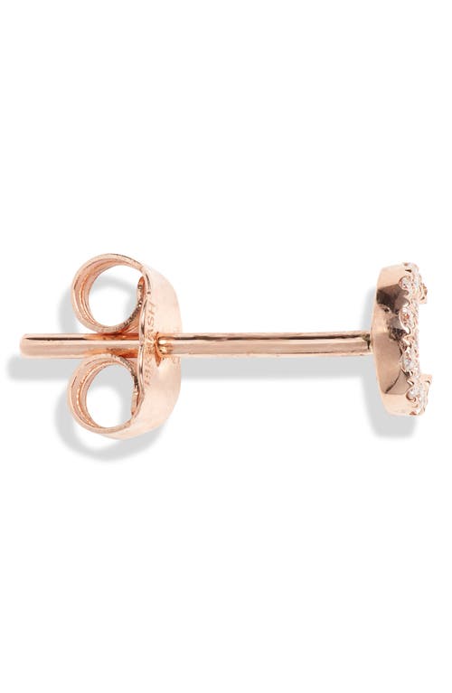 Maria Tash Small Diamond Moon Stud Earring In Gold