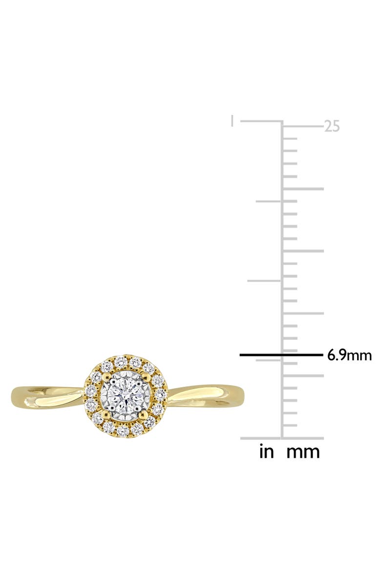 Lab-Grown Diamond Halo Engagement Ring 14k, Alternate, color, Yellow Gold