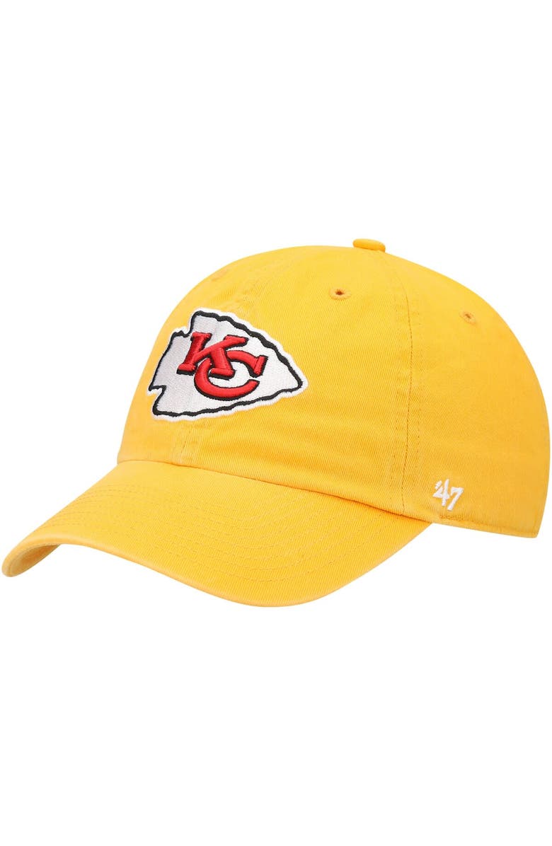'47 Men's '47 Gold Kansas City Chiefs Secondary Clean Up Adjustable Hat, Main, color,