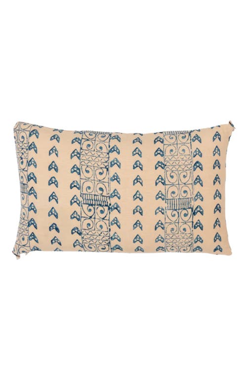 Alamwar Zambia Blue Petit Lumbar Pillow Cover, No Tassels 