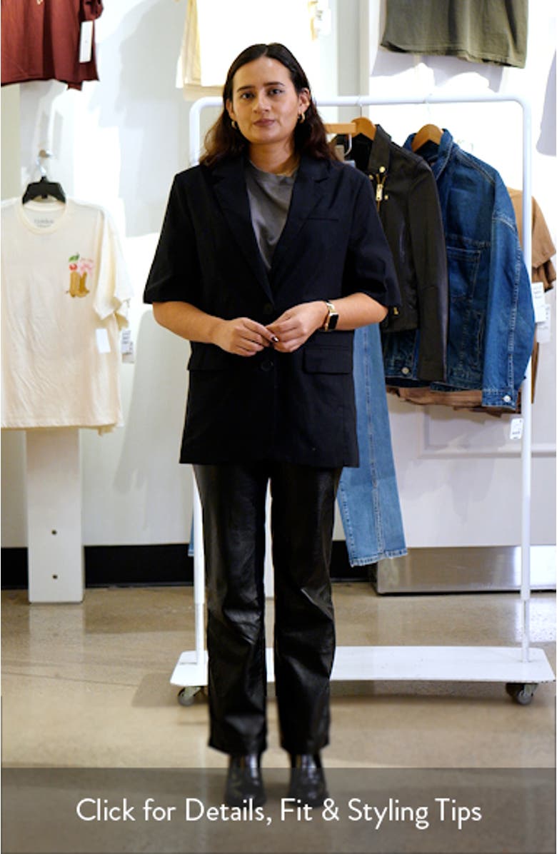 Brielle Short Sleeve Cotton & Linen Blazer, sales video thumbnail