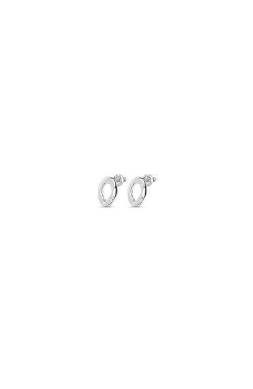 Unode50 Sculpted Link Hoop Earrings In Metallic