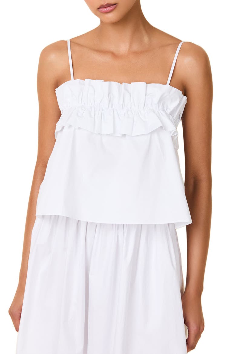 The Sophie Cotton Ruffle Camisole, Main, color, OPTIC WHITE
