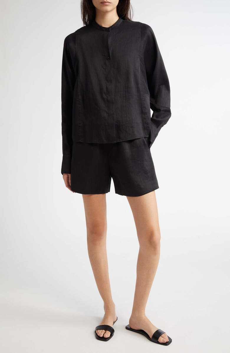 LOULOU DE SAISON Siara Oversize Linen & Silk Blouse, Alternate, color, 